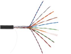 Кабель U/UTP 10 пар, (0,47 ± 0,01) Кат.5, медный, внешний, PE -40, 305м