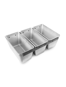 Форма для выпечки хлеба 3-х секционная 22*11 см. литая, алюминий