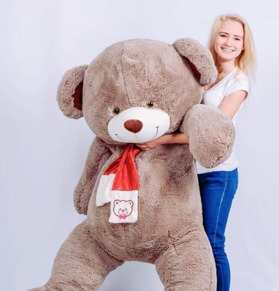 Большой плюшевый медведь 200 см кофейный Кельвин