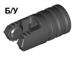 ! Б/У - Hinge Cylinder 1 x 2 Locking with 2 Fingers, 7 Teeth and Axle Hole on Ends without Slots, Black (57360 / 6271535) - Б/У