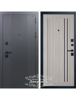 ВФД (VFD) ВЛАДИМИРСКАЯ ФАБРИКА ДВЕРЕЙ/ BALANCE Twin. ATUM PRO 33/ ЭКОШПОН Sharkskin - Stone Oak + ЧЕРНОЕ СТЕКЛО/ ТОЛЩИНА 112 мм/ ТРИ КОНТУРА/ МИНЕРАЛЬНАЯ ПЛИТА