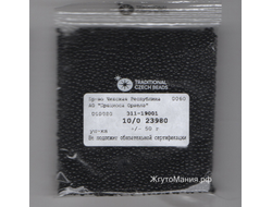 БИСЕР PRECIOSA 10/0 - 50г - 23980 НЕПРОЗРАЧНЫЙ ГЛЯНЦЕВЫЙ ЧЁРНЫЙ