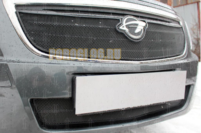 Защита радиатора Ravon R4 2016- / Chevrolet Cobalt 2013- black низ