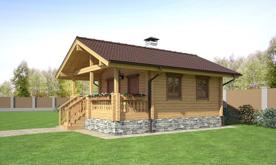 Баня из профилированного бруса ПБ-24, 42 м2