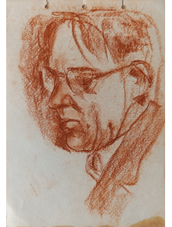 "Портрет" бумага сангина Соколов Н. 1950-е годы