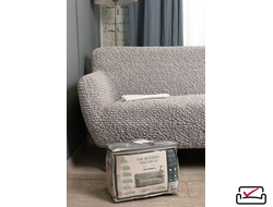 Чехол на 3х местный диван Микрофибра Жемчужный. Защита мягкой мебели  от животных.