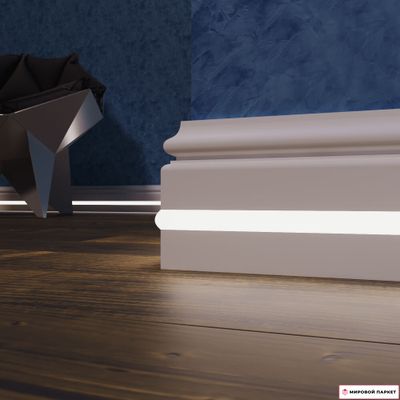 Плинтус напольный МДФ с подсветкой LED EvroWood PN 100 led 16х100х2000 мм