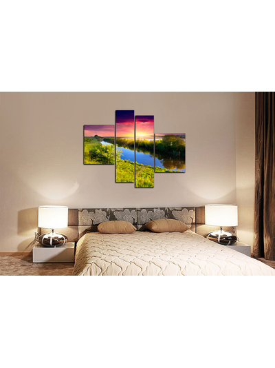 Модульная картина "Фиолетовый закат"