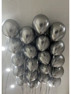 Шары серебро хром 20 штук под потолок