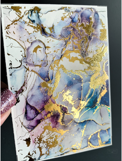 Слайдеры фольгированная акварель Alcohol Ink NF-009 GOLD