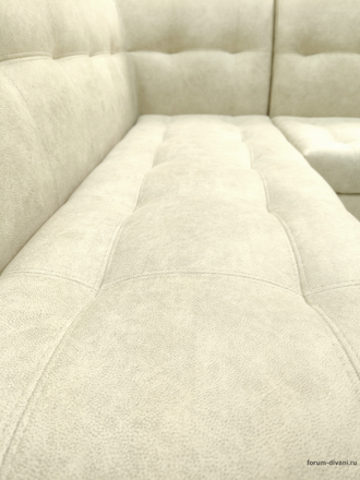 Кухонный Угловой диван "ФОРУМ-5МН" Слоновая кость, левый