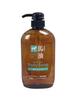 Kumano "Horse Oil Body Soap" Жидкое мыло для тела с лошадиным маслом и гиалуроновой кислотой, 600 мл.
