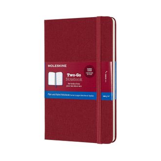 Записная книжка Moleskine Two-Go (Medium 11,5 x 17,5 см), бордовый