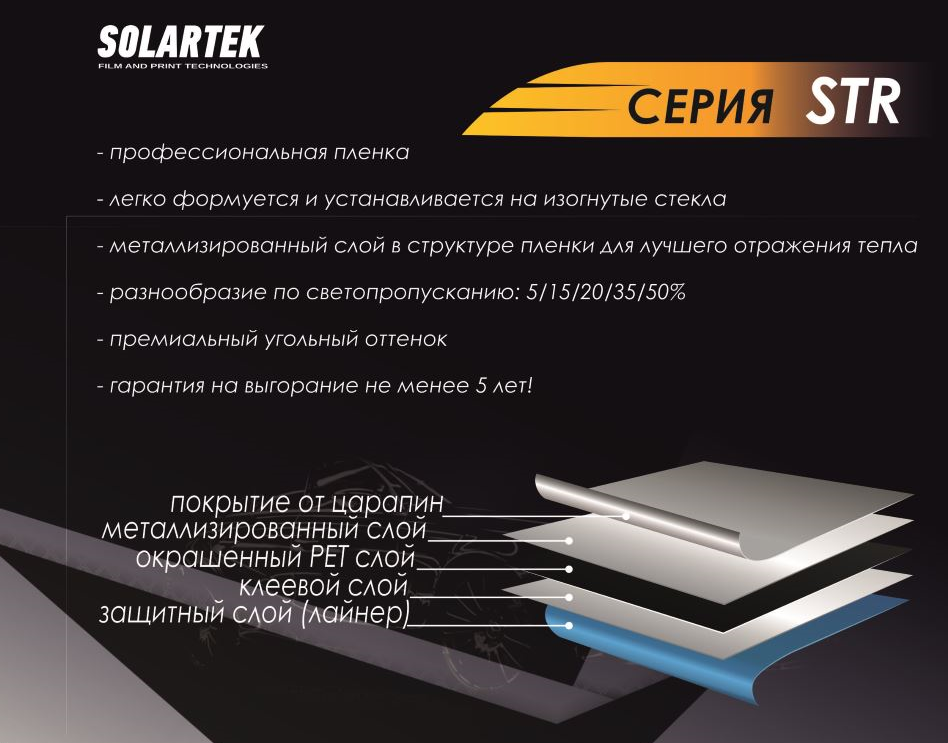 Автомобильная пленка Solartek STR 15 CH SRPS