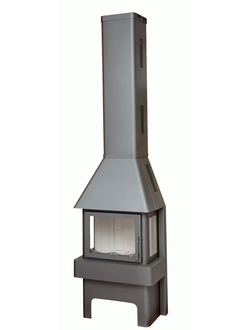 Экокамин Бавария три стекла графит