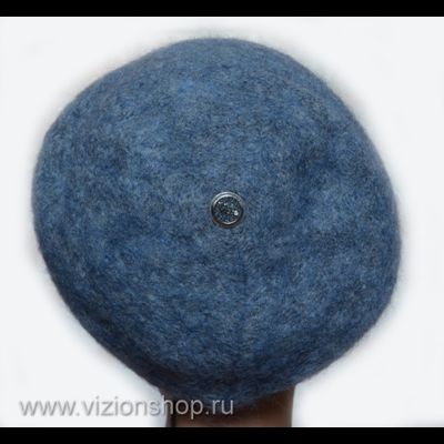 Голубой женский берет из мохера с пчелкой Vizio Италия 36187