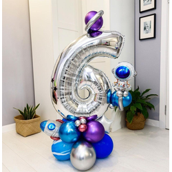 КОМПОЗИЦИЯ ИЗ ШАРОВ "ЦИФРА НА СТОЙКЕ. Космос"