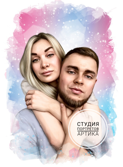 Портрет в Стиле Реализм 2 Человека