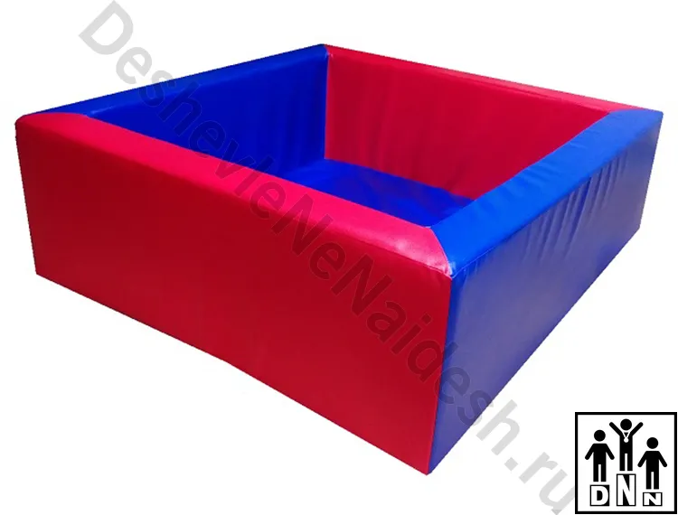 Сухой бассейн квадратный синий-красный