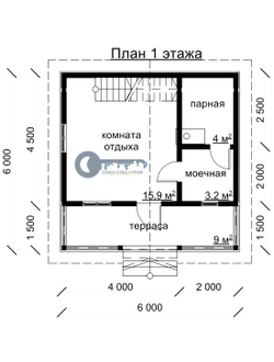 Б-10 ГАБАРИТНЫЕ РАЗМЕРЫ: (6Х6М) 2 ЭТАЖА, ОБЩАЯ ПЛОЩАДЬ: 60М²