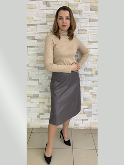 Юбка 124-1021 ЭКО-КОЖА серый