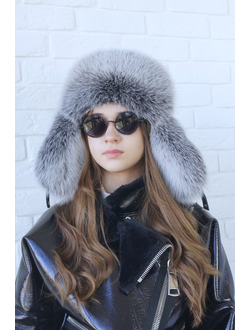 Ушанка "Полярная звезда" цвет черный + черно-белый