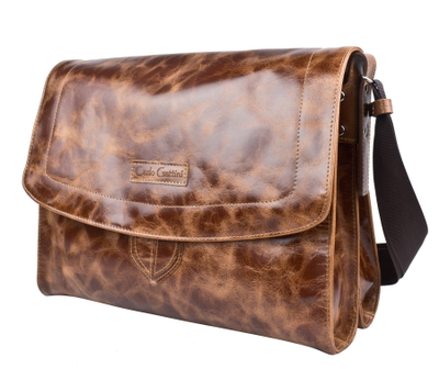 Кожаная сумка через плечо Albano Premium cognac (арт. 
5006-53)