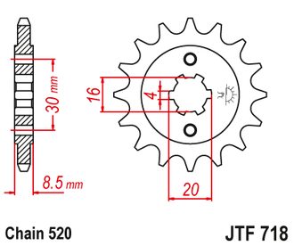 Звезда ведущая JT JTF718.12 (JTF718-12) (F718-12)