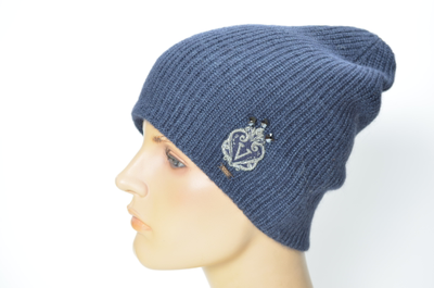 Шапка 9015 Vizio синяя со стразами