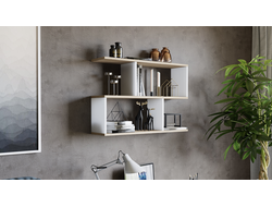 Полка настенная тип 14 Дуб Сонома/Белый Ясень