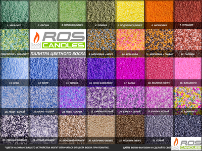 Насыпные свечи RosCandles цветной микс: сиреневые "Сиреневый" + белые "Бизнес" - пакет 3 кг