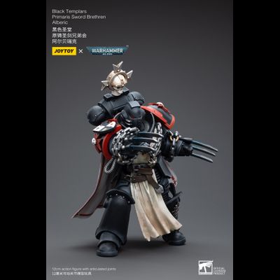 Брат меча Черных Храмовников Альберик (Warhammer 40k) - КОЛЛЕКЦИОННАЯ ФИГУРКА 1/18 Black Templar Primaris Sword Brethen Alberic (JT3822) - JOYTOY