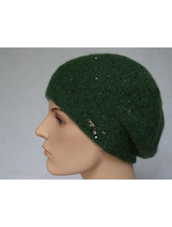 Зеленый вязаный женский берет Vizio Италия 6943 фото