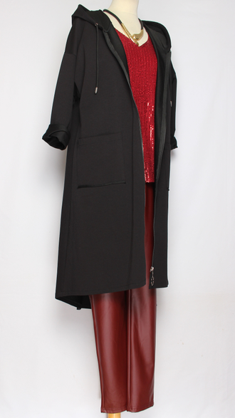 Платье "Капюшон молния асимметрия" чёрное р.52,56, синее 56