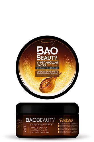 Белита-М BaoBeauty Укрепляющая Маска  для всех типов волос с пептидами и Маслом баобаба, 200г
