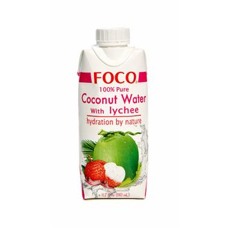 Кокосовая вода с соком личи без сахара, 0,33л (FOCO)