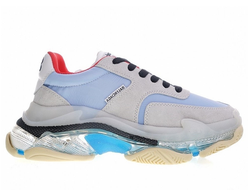 Balenciaga Triple S (БАЛЕНСИАГА) Голубые 2019 Clear Sole женские (36-40)