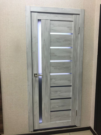 Дверь остекленная с покрытием PVC "Т1 Ель альпийская"