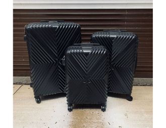 Комплект из 3х чемоданов ABS Х-образный S,M,L черный