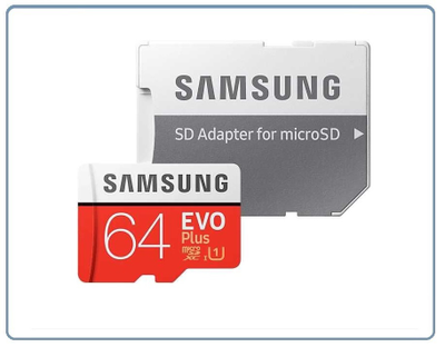 Карта памяти microSDXC UHS-I U1 SAMSUNG EVO PLUS 64 ГБ, Class 10, MB-MC64HA/RU + адаптер (100/20)