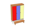 Ш.дт.3 (м) Шкаф детский для одежды 3-местный 964х330х1400, на металлокаркасе, дверь прямоугольная