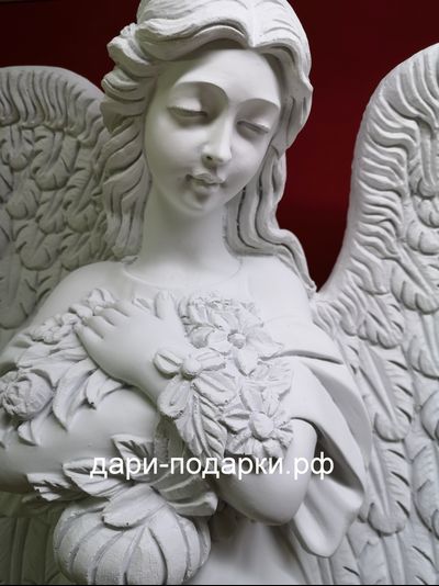 АНГЕЛА - древнегреческая богиня. Дочь Зевса и Геры. Избавляет от бед и опасностей. 110*75 см  27 кг  полистоун Россия  24896/010052* Скульптура не боится влаги и перепадов температур.