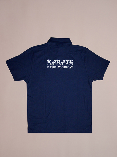 Футболка-поло однотонная с вышивкой каратэ
