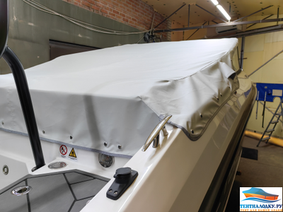 BOATCOVER PVC 440  150 см. (ходовые, стояночные, транспортировочные - прочное плетение) пепельный, бежевый