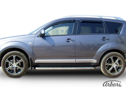 Защита порогов d42 с листом Arbori нерж. сталь для Mitsubishi OUTLANDER XL 2007-2009 ( AFZDAMXL10 )