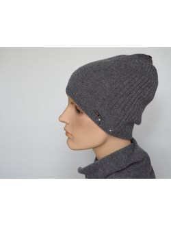 Шапка из кашемира Италия Vizio 1103 CY серая