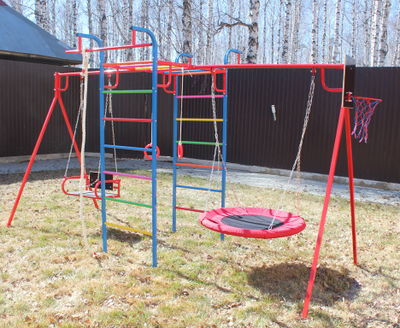 Уличный детский спортивный комплекс PLASTEP МИКРО 22 ГНЕЗДО со второй качелью купить в Воронеже