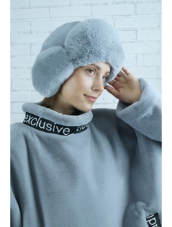 Ушанка "Нон-стоп" цвет серо-голубой + серо-голубой