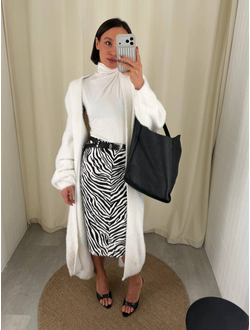 Юбка прямая миди с принтом (зебра)