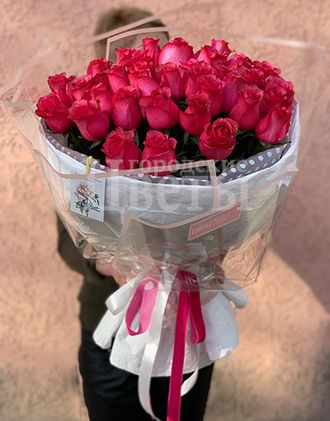 Букет  из 35 розовых роз